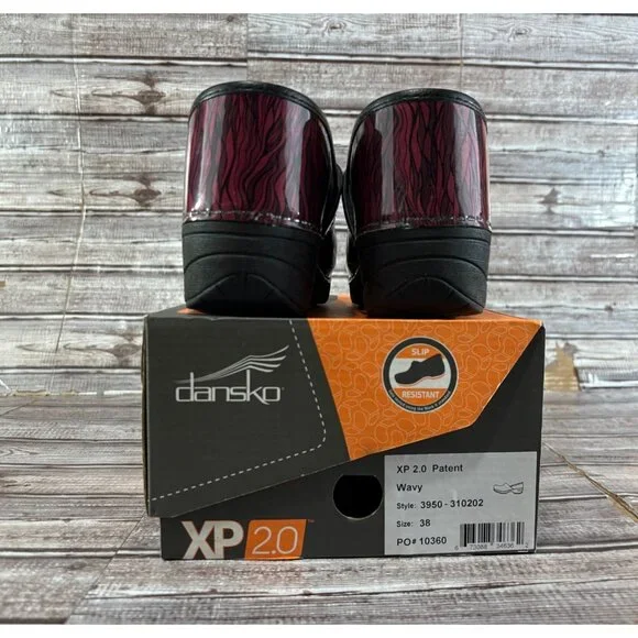 Dansko XP 2.0 Clogs Patent Leather Size 38 US 7.5 - 8 color wavy - Picture 3 of 9